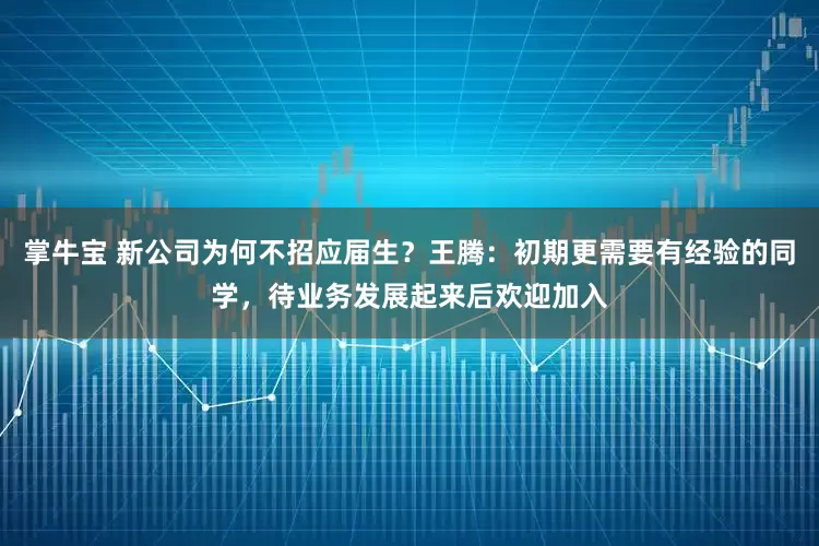 掌牛宝 新公司为何不招应届生？王腾：初期更需要有经验的同学，待业务发展起来后欢迎加入
